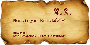 Messinger Kristóf névjegykártya